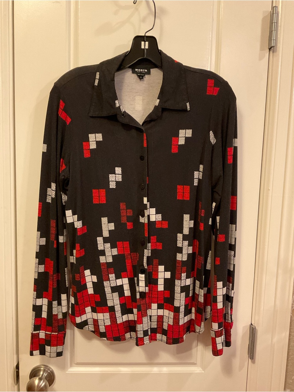 Worth New York Tetris Patterned Button Down - S